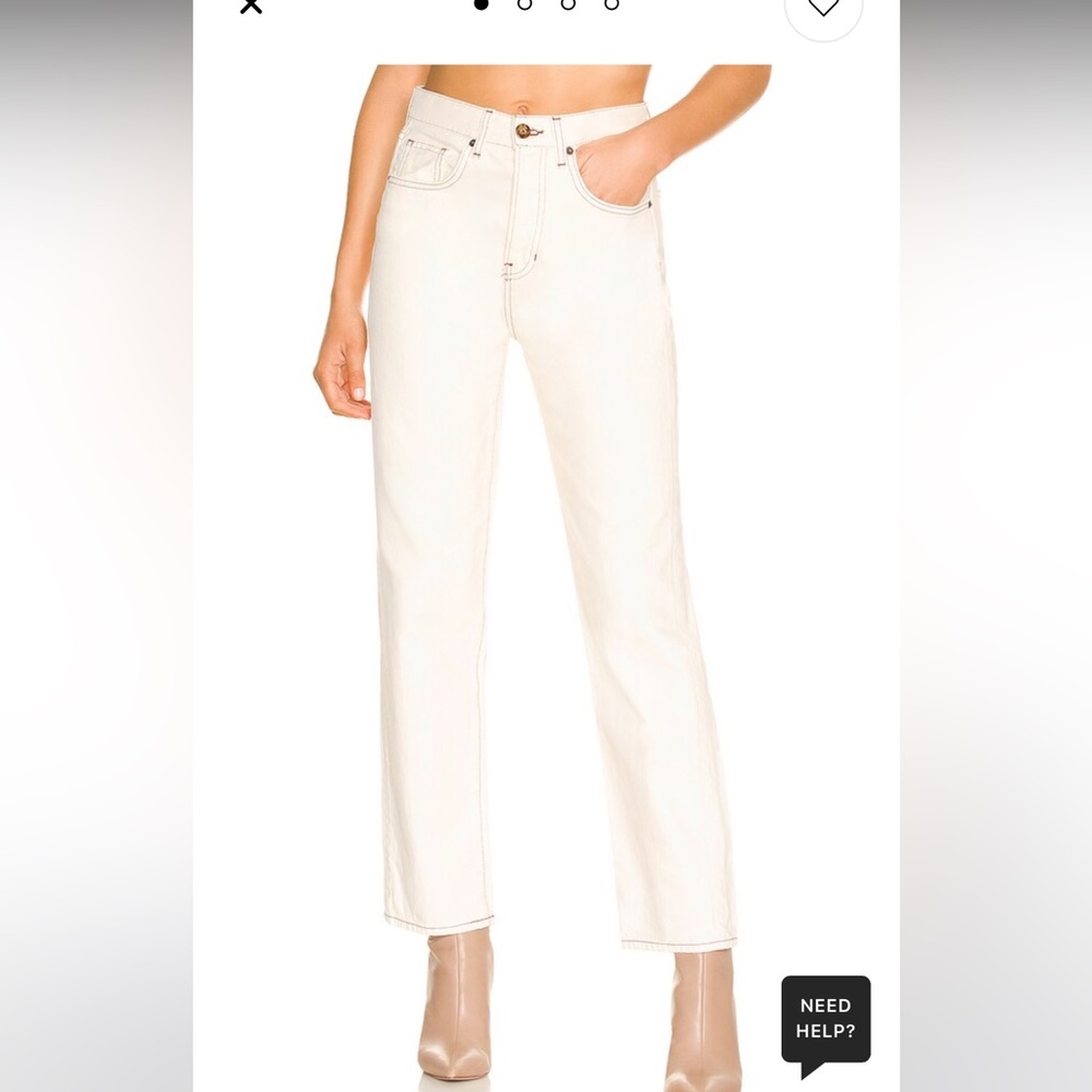 Size 27 Veronica Beard Blake Straight High Rise Jean - ECRU